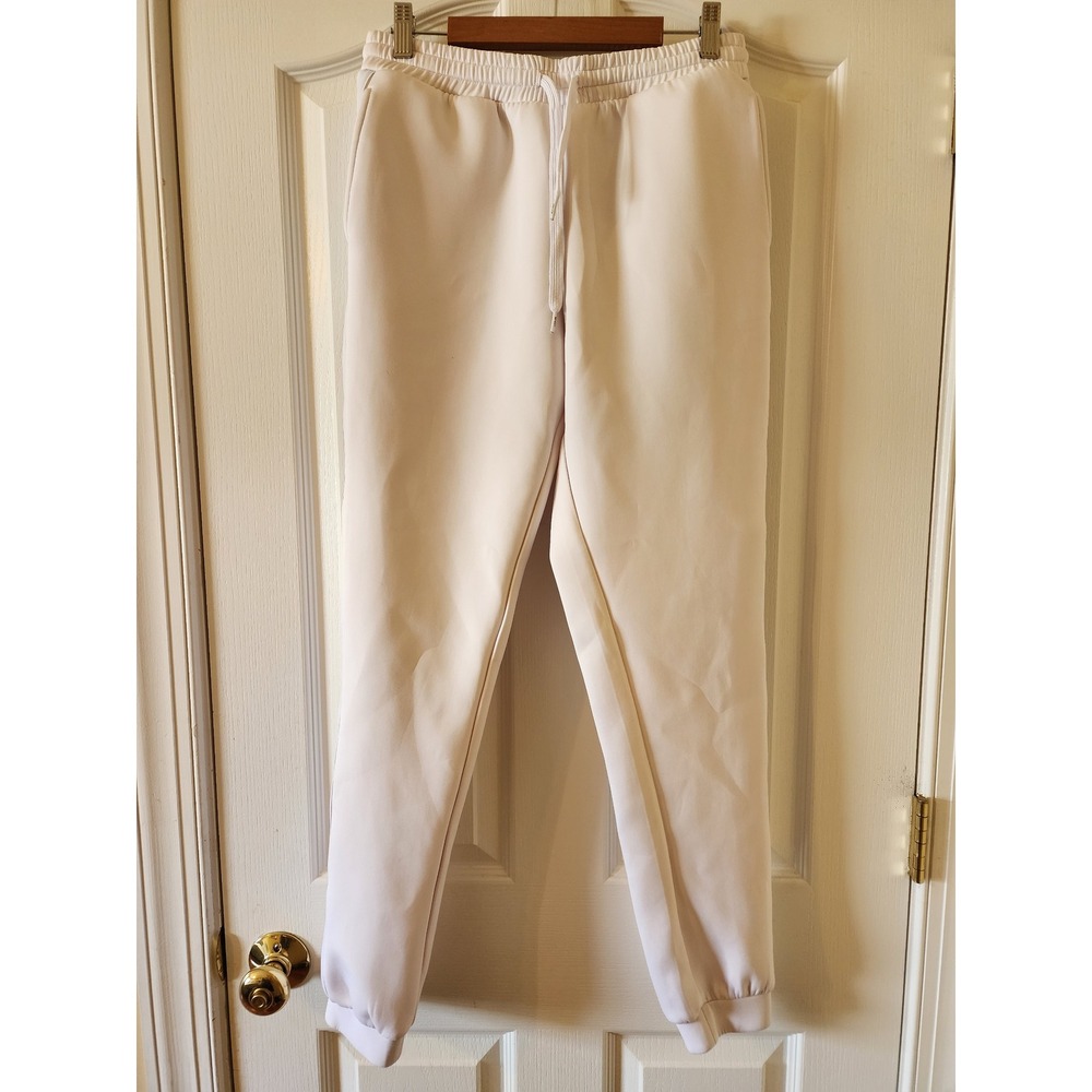Disney Epcot White Logo Joggers Tapered Sweatpants Women Small Side Stripe WDW